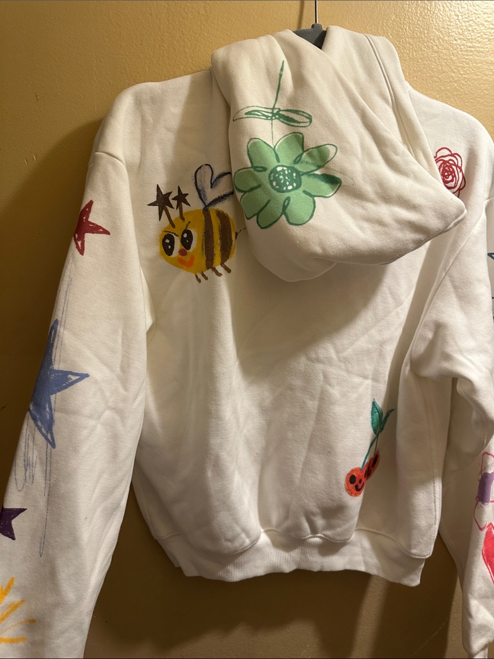 SKIMS Marble Happy Bunny Pullover Hoodie in Pink and Brown - Picture 4 of 4